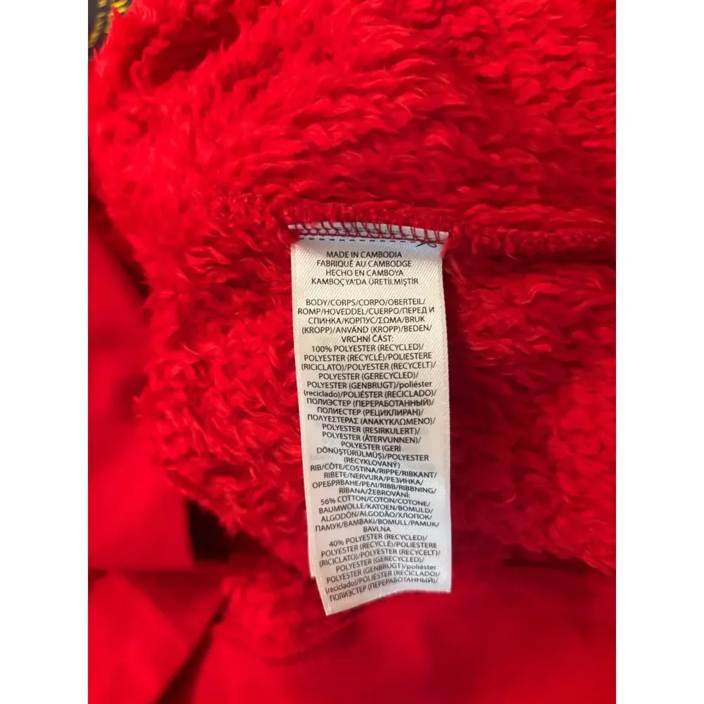NWT Polo Ralph Lauren Sherpa Fleece Hoodie Red Gold Big Script Logo Unisex Large